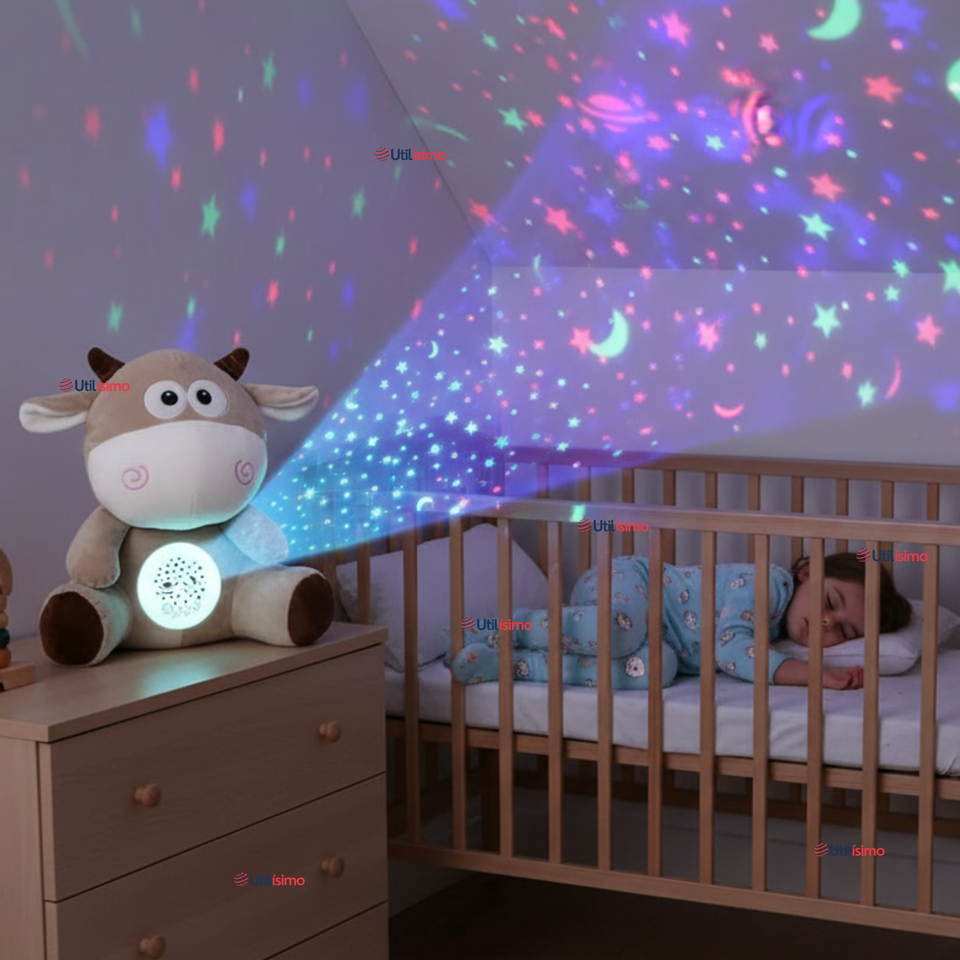 Peluche Vaca Espantacuco Con Luz Y Sonido Para Bebé Niño Niña
