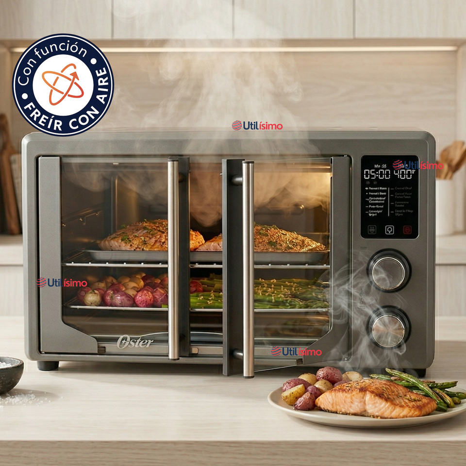 Horno con freidora de aire digital Oster® de 42 litros, puertas francesas, TSSTTV42FDDAFNS 1700W