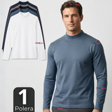Camiseta Polera Polar Primera Capa Cuello Beatle Manga Larga Colores Surtidos Hombre