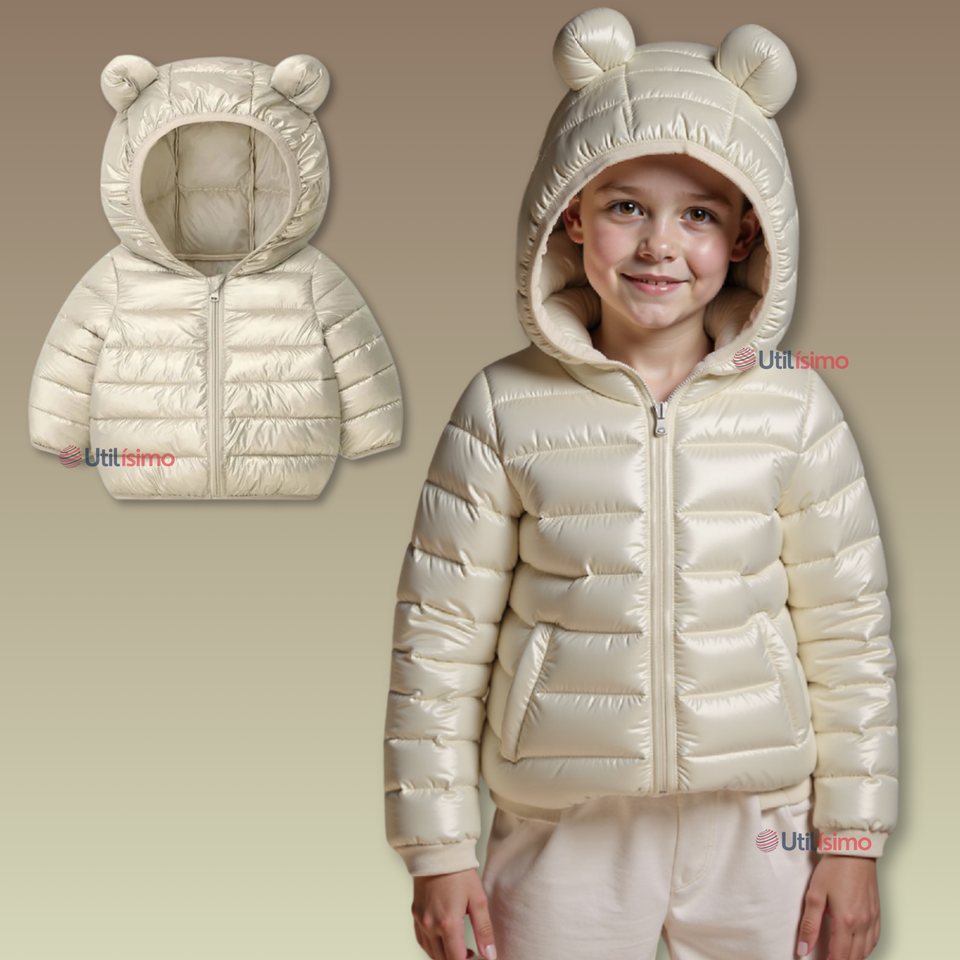 Parka Con Capucha Mangas Larga Niña Beige