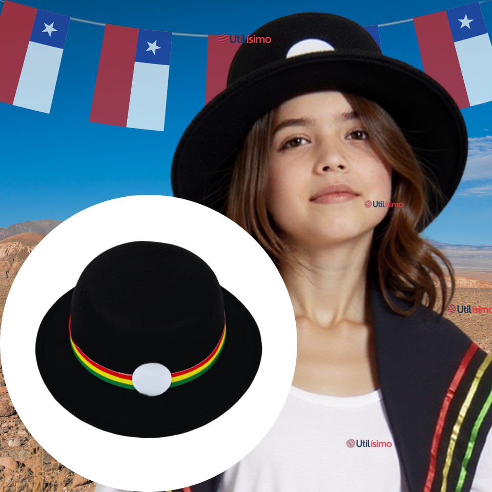 Sombrero Nortino Niña Fiestas Patrias Baile Nortino