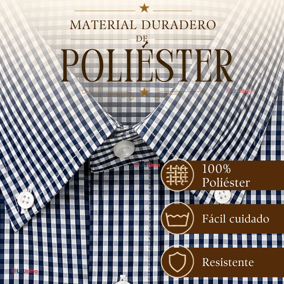 Camisa Cuadrille Niño Azul Clásica Regular Fit Manga Larga