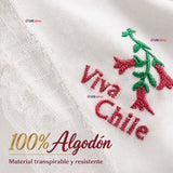 Pack 3 Pañuelos Cueca Bordado Viva Chile Con Encaje 37x37cm