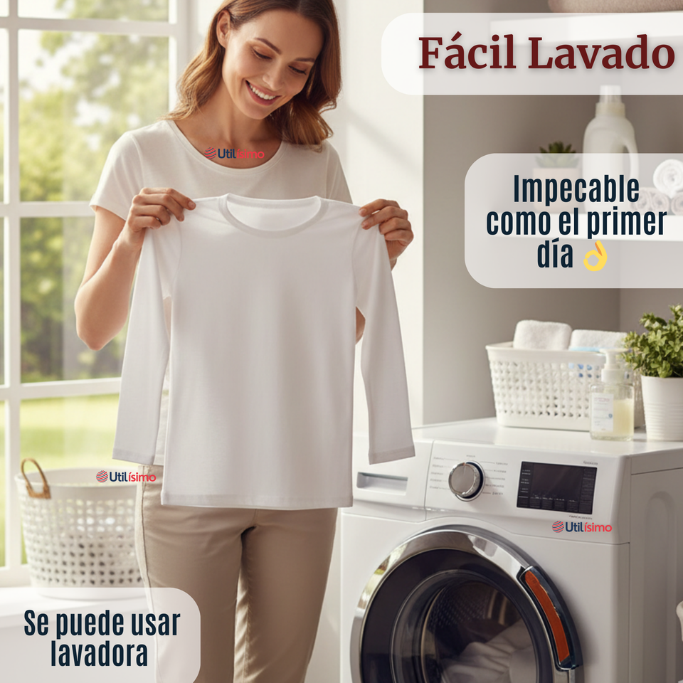 Pack 3 Camisetas Algodón Manga Larga Polera Primera Capa Blanco Niña