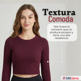 Pack 6 Camiseta Polar Manga Larga Polera Tela Acanalada Colores Surtidos