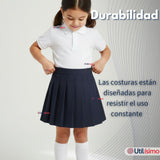 Falda Escolar Color Azul Uniforme Para Niñas