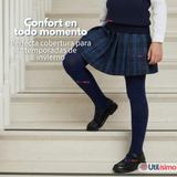 Panty Ballerinas Escolares Niña Algodón Azul