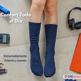 Calcetín Escolar Largo Bambú Azul Niñas