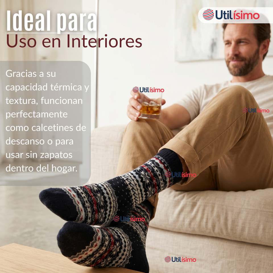 Pack 2 Calcetines Toalla Grueso Hombre Frío Surtidos Invierno