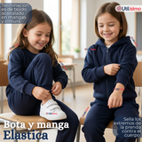 Conjunto Escolar Buzo Pantalón Y Polerón 100% Algodón Unisex Niños Azul 3 a 16 años