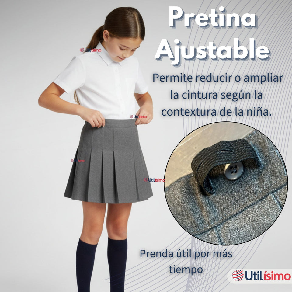 Falda Escolar Color Gris Para Niñas