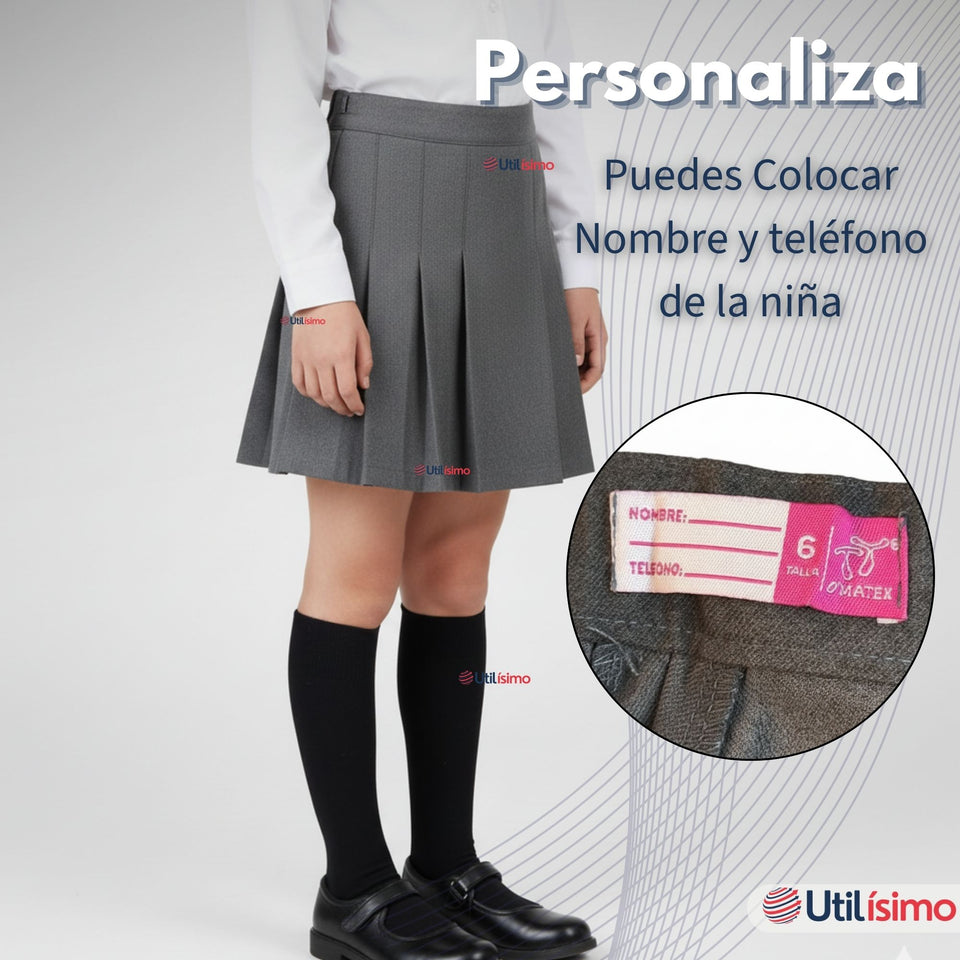 Falda Escolar Color Gris Para Niñas