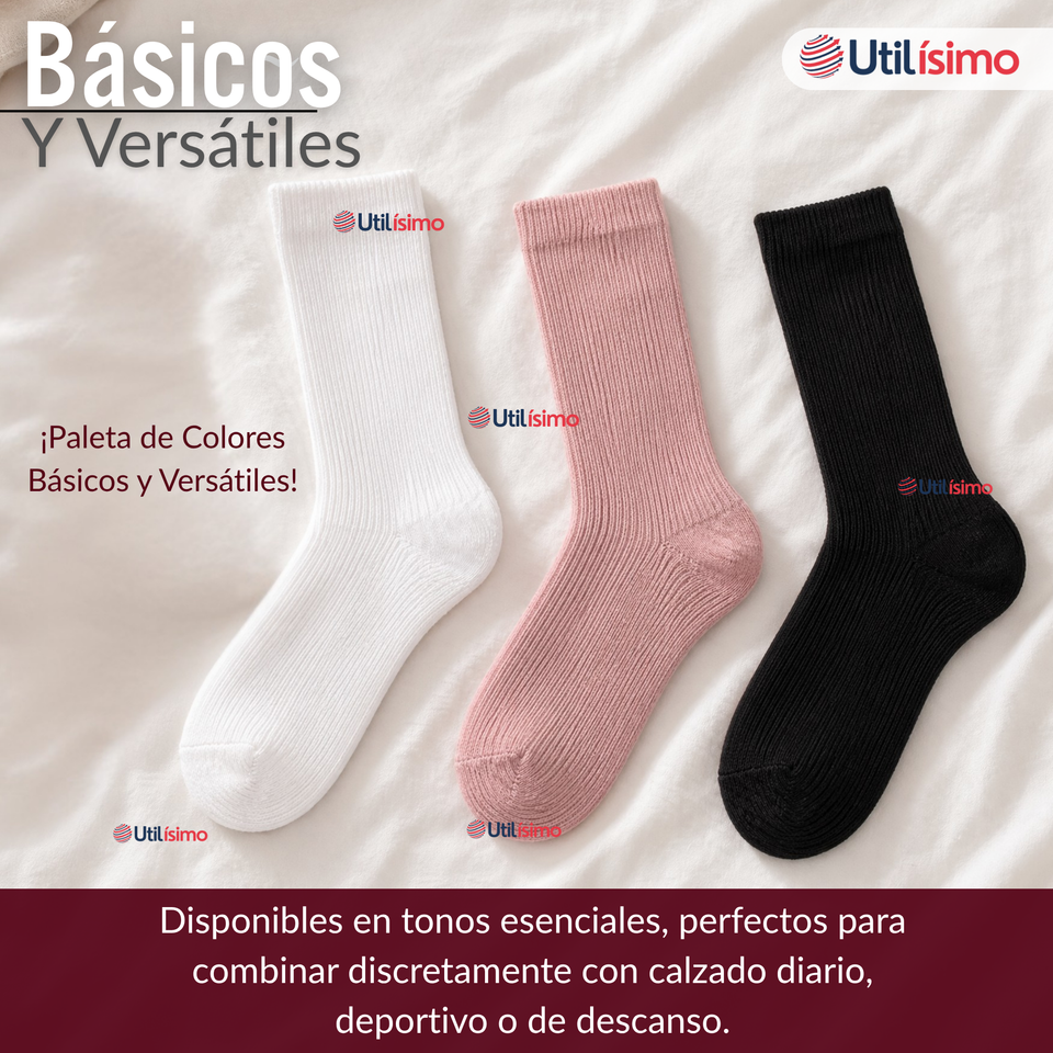 Pack 6 Pares Calcetines Diabéticos Mujer Algodón Suave Colores Surtidos Protección