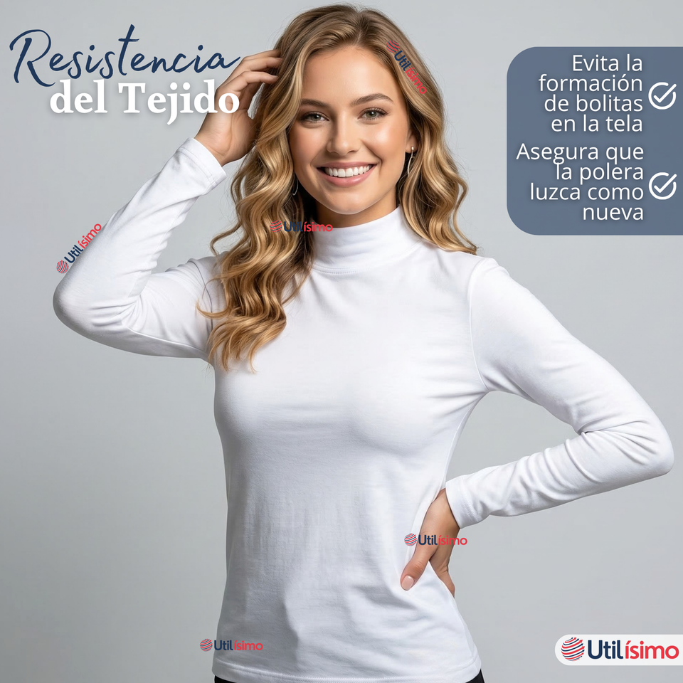 Pack 3 Camisetas Poleras Algodón Primera Capa Cuello Beatle Manga Larga Blanco Negro Mujer