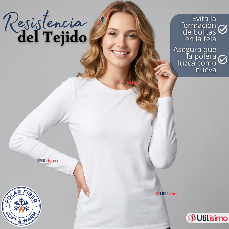 Pack 6 Camisetas Poleras Polar Primera Capa Manga Larga Colores Surtidos Mujer