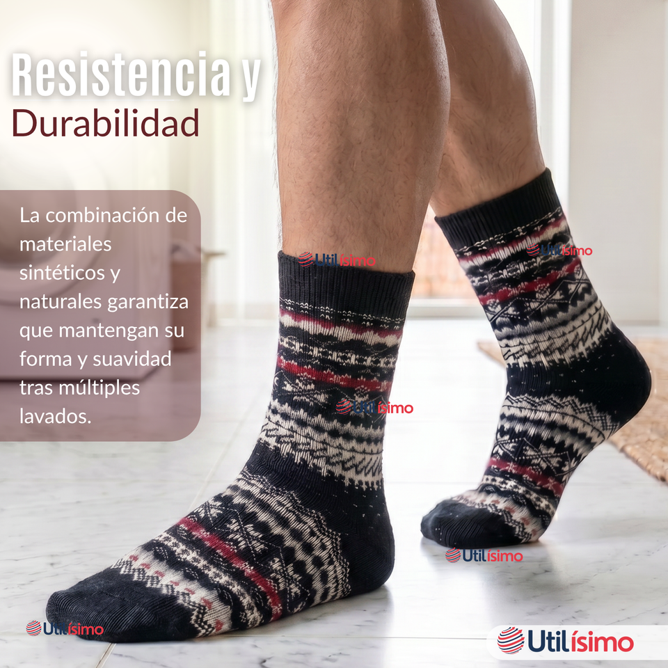 Pack 2 Calcetines Toalla Grueso Hombre Frío Surtidos Invierno