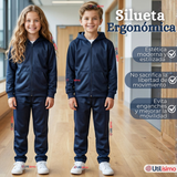 Pack 2 Conjuntos Escolares Buzo Pantalón Y Polerón Tela Sintética Unisex Niños Azul 3 a 16 años