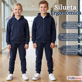 Conjunto Escolar Buzo Pantalón Y Polerón 100% Algodón Unisex Niños Azul 3 a 16 años