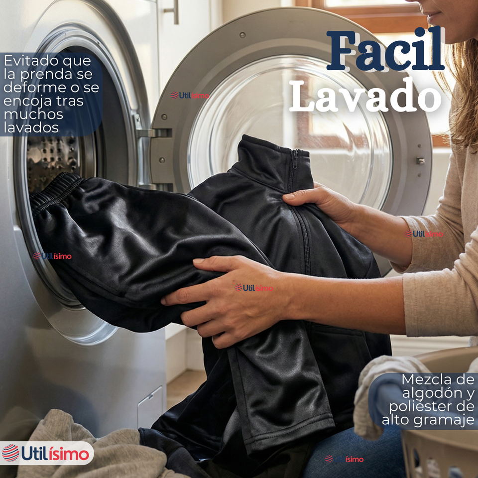 Pack 2 Conjuntos Escolares Buzo Pantalón Y Polerón Tela Sintética Unisex Niños Azul 3 a 16 años