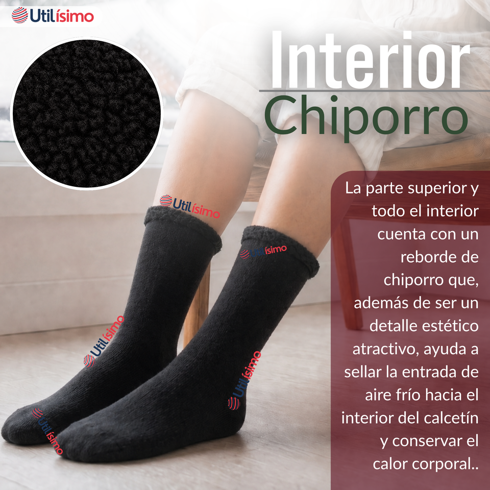 Calcetín Chiporro Mujer Ultra Térmico Negro Invierno Polar 1 Par