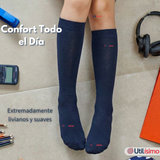Calcetín Escolar Largo Bambú Azul Niñas