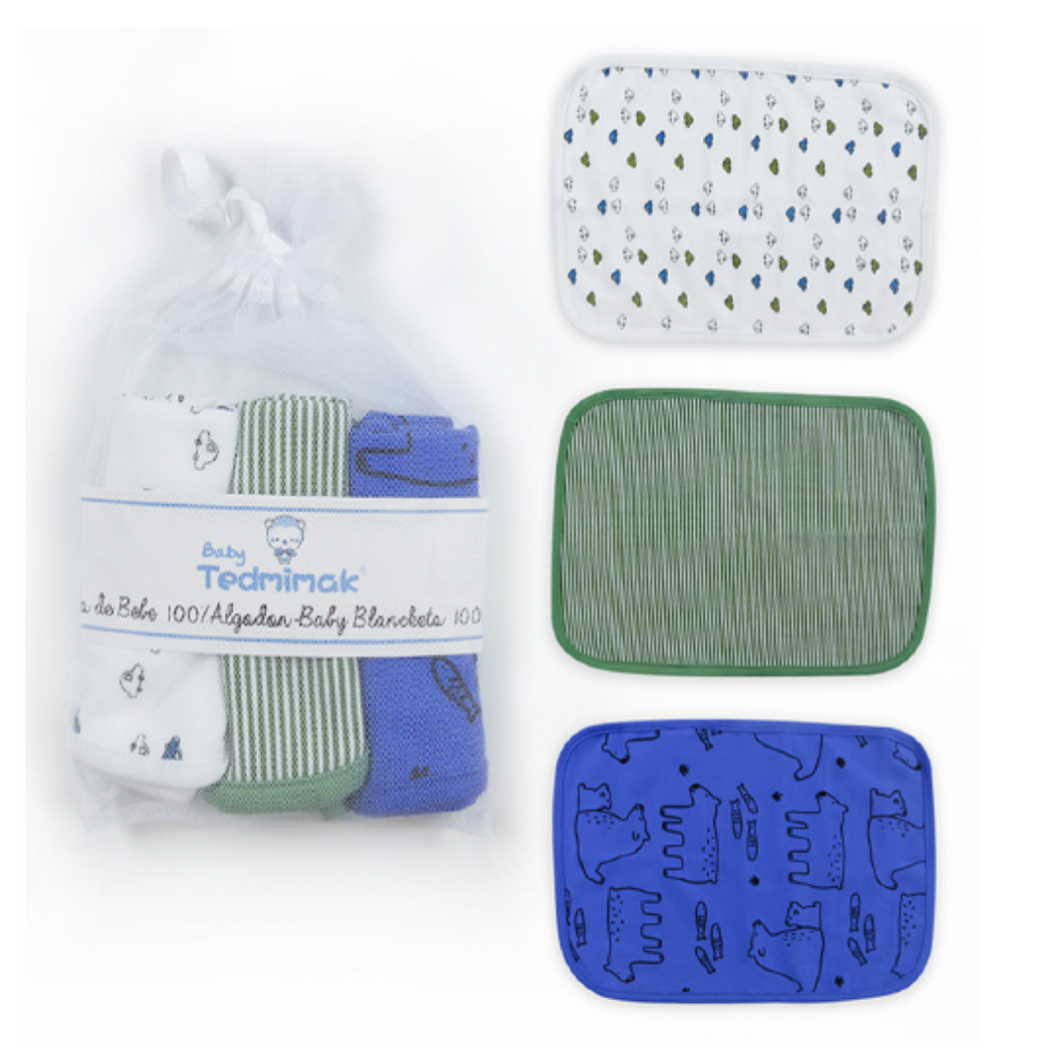 Set 3 Tutos de algodón para bebés Tedmimak