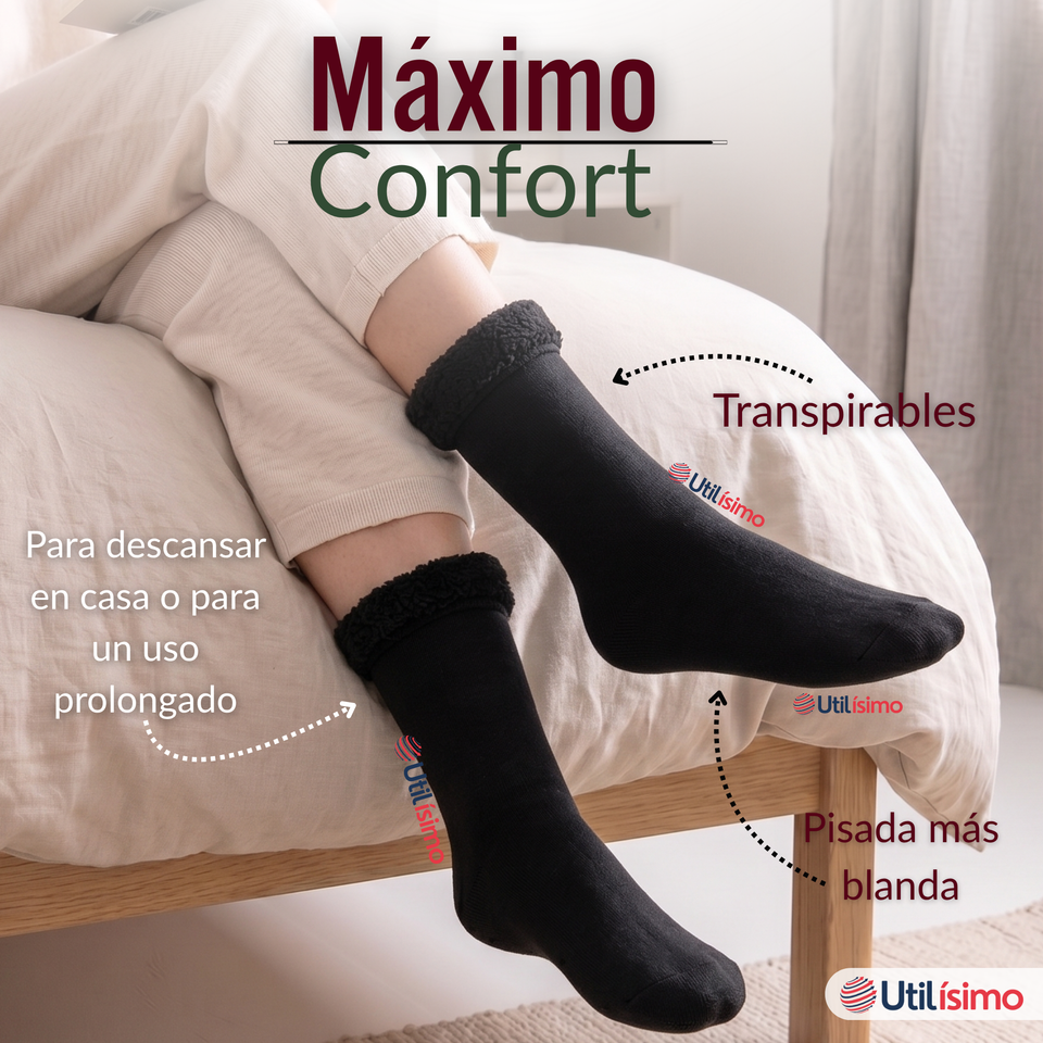 Calcetín Chiporro Mujer Ultra Térmico Negro Invierno Polar 1 Par