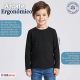 Polera Camiseta Polar Primera Capa Cuello Redondo Manga Larga Colores Surtido Niño
