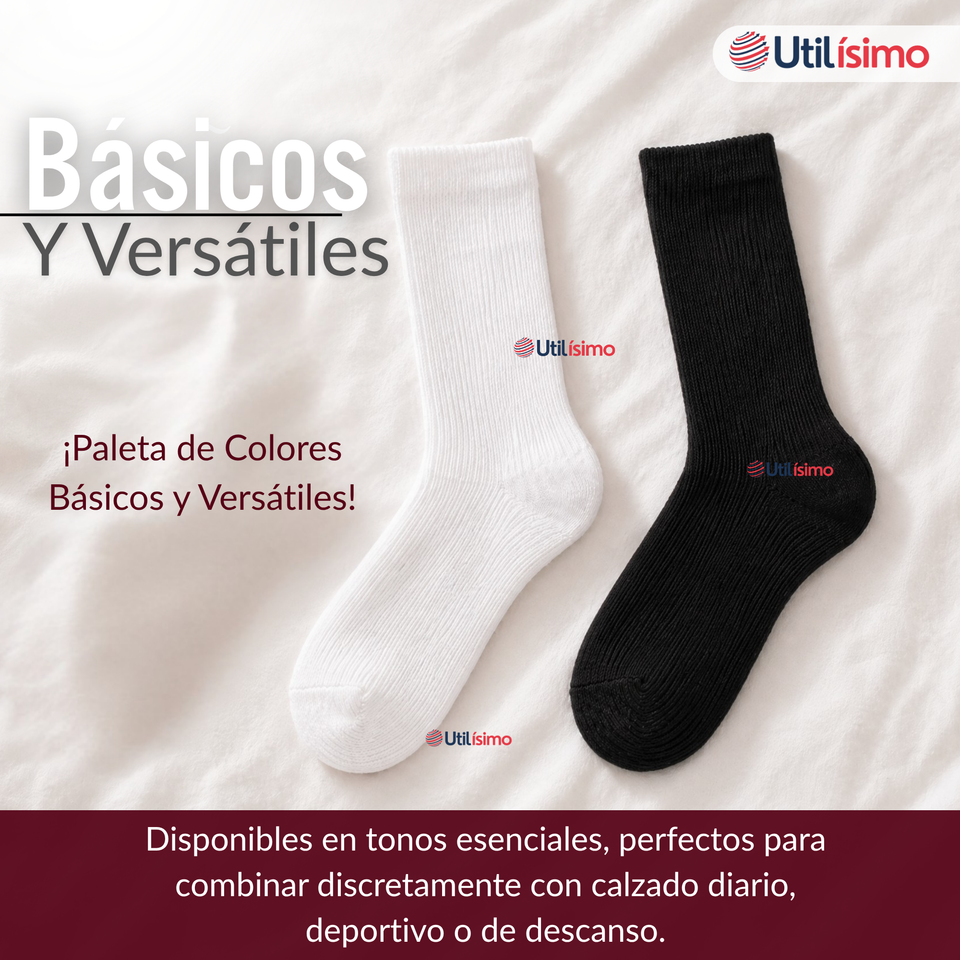 Pack 4 Pares Calcetines Diabéticos Hombre Algodón Suave Colores Surtidos Protección