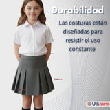 Falda Escolar Color Gris Para Niñas