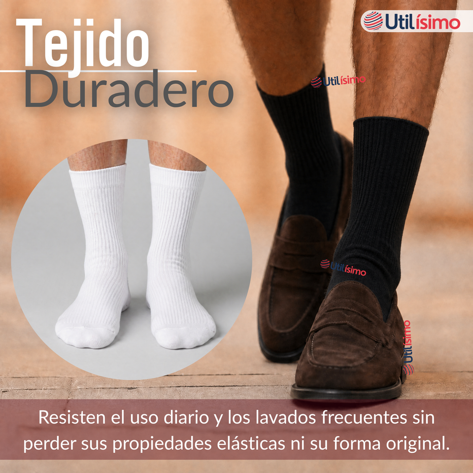 Pack 2 Pares Calcetines Diabéticos Hombre Algodón Suave Colores Surtidos Protección