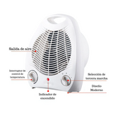 Termoventilador Calefactor Eléctrico 2000w Sistema Seguridad