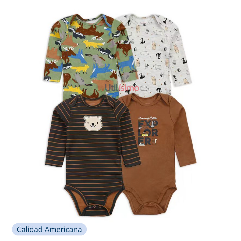 Pack body bebe manga larga sale