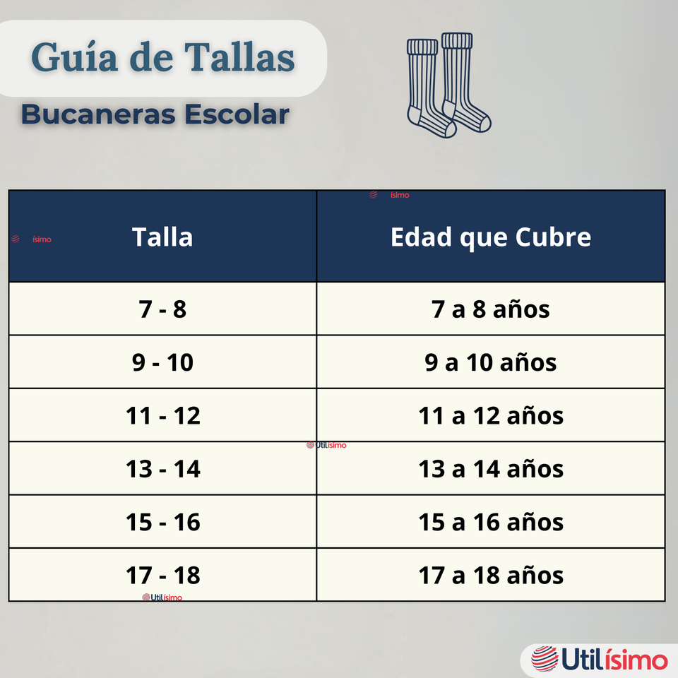 Pack 3 Bucaneras Escolares Calcetines Acrílico Azul Premium Niña y Juvenil