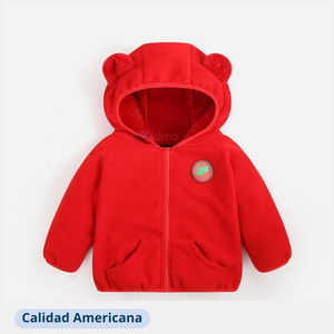 Poleron Polar Niño con Capucha Jump Kids Bebe Rojo