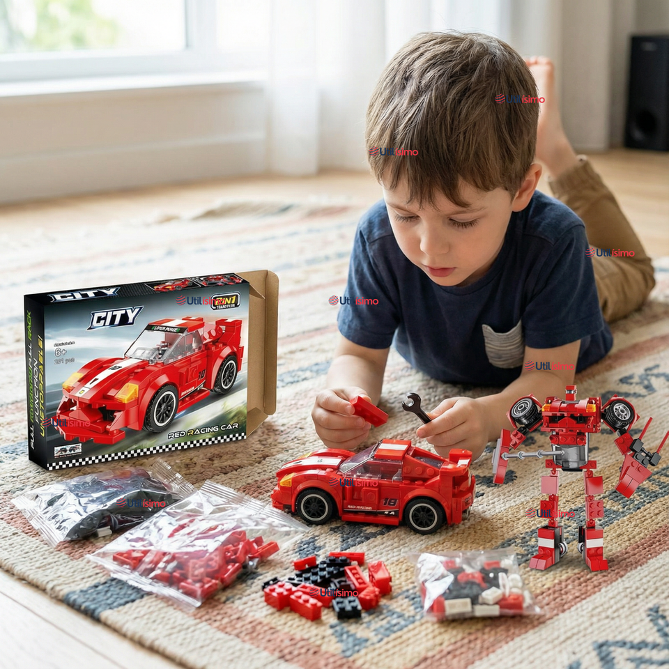 Auto Transformers Coche De Carreras Armable 203 Piezas Juguete Niño Modelos Y Colores Surtidos