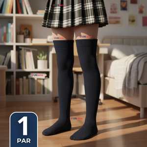 Bucaneras Escolares 1  Par Calcetines Acrílico Azul Premium Niña y Juvenil
