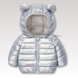 Parka Con Capucha Mangas Larga Niña Metallic Gray