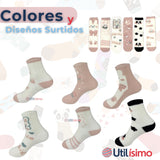 Pack 3 Pares Calcetines Terciopelo de Visón Mujer Diseños Surtidos Algodón