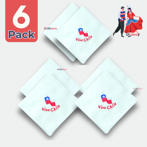 Pack 6 Pañuelos Baile Cueca 45CM Bordado Viva Chile Fiestas Patrias