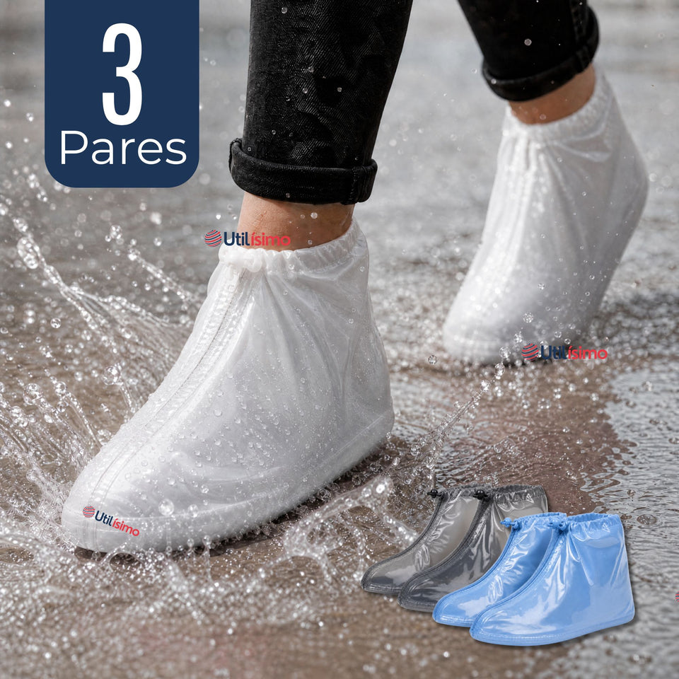 Pack 3 Pares Fundas Cubre Calzado Impermeables Aislante Lluvia Surtido Hombre