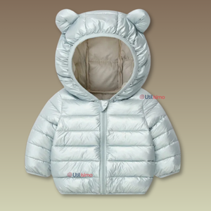 Parka Con Capucha Mangas Larga Niña Metallic Light Blue