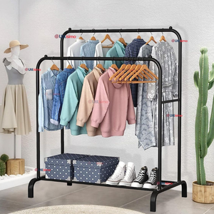 Perchero Organizador Colgante de Ropa Doble Barra Tendedero Acero