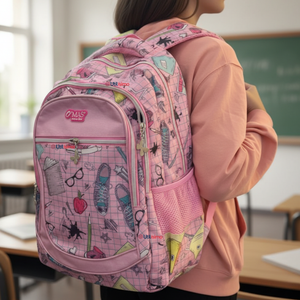 Mochila Escolar Con Estuche 43cm Tela Oxford Impermeable Niña
