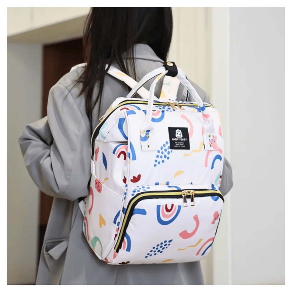 Mochila Maternal Oxford Bolso Pañalera Infantil Diseño Estampado Térmica e Impermeable
