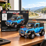 Puzzle 3D Jeep 4x4 Azul de Madera 132 Piezas Juguete Armable