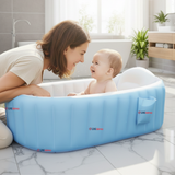 Bañera Inflable Plegable Portátil Para Bebés Con Bomba Aire Niño Azul