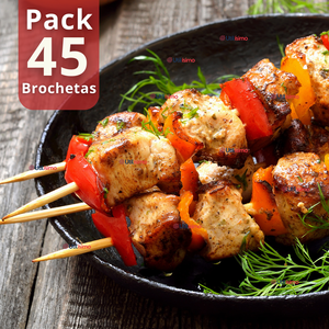 Pack 45 Piezas Brochetas Para Anticuchos Pinchos Bambú Palillos 40cm