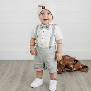 Conjunto De Vestir Con Tirantes Camisa Pantalón Corto Algodón Niño