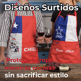 Delantal Cocina Chile Fiestas Patrias Bandera Chilena 60X90 CM Surtidos